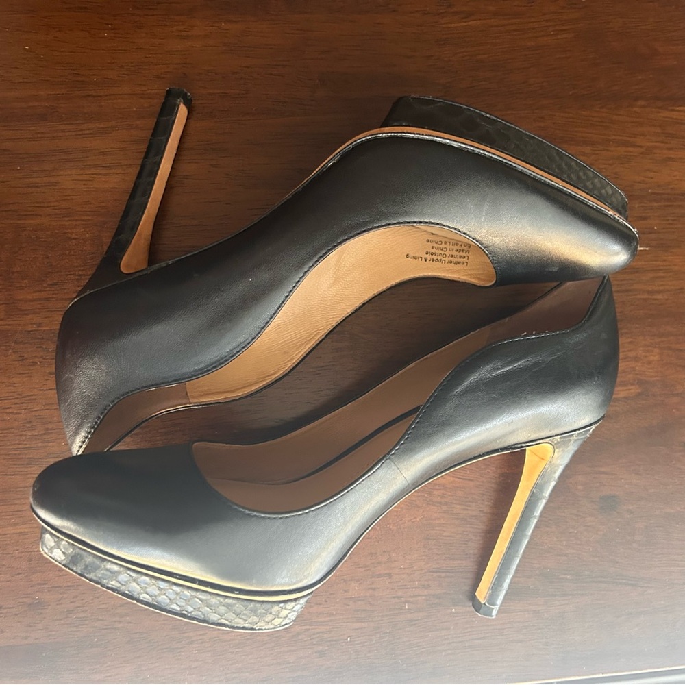 Chic Black Leather Heels